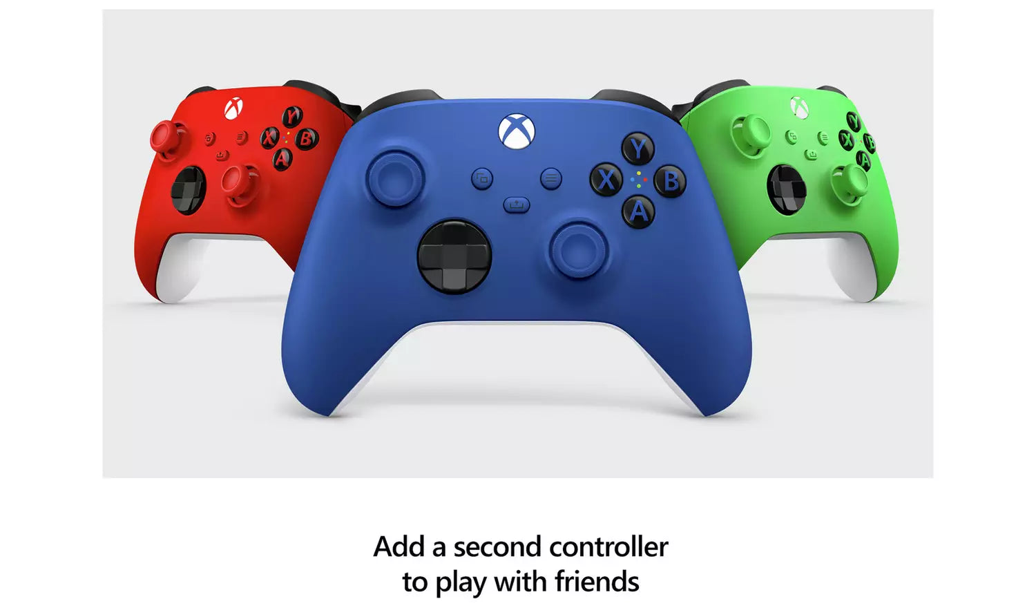 Xbox Wireless Controller-Set: blauer Controller mit roten und grünen Controllern