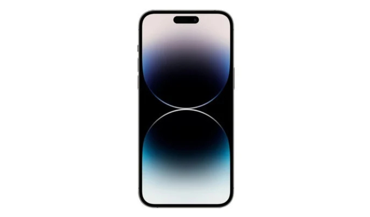 Smartphone front view with blue-and-black wallpaper, earpiece speaker