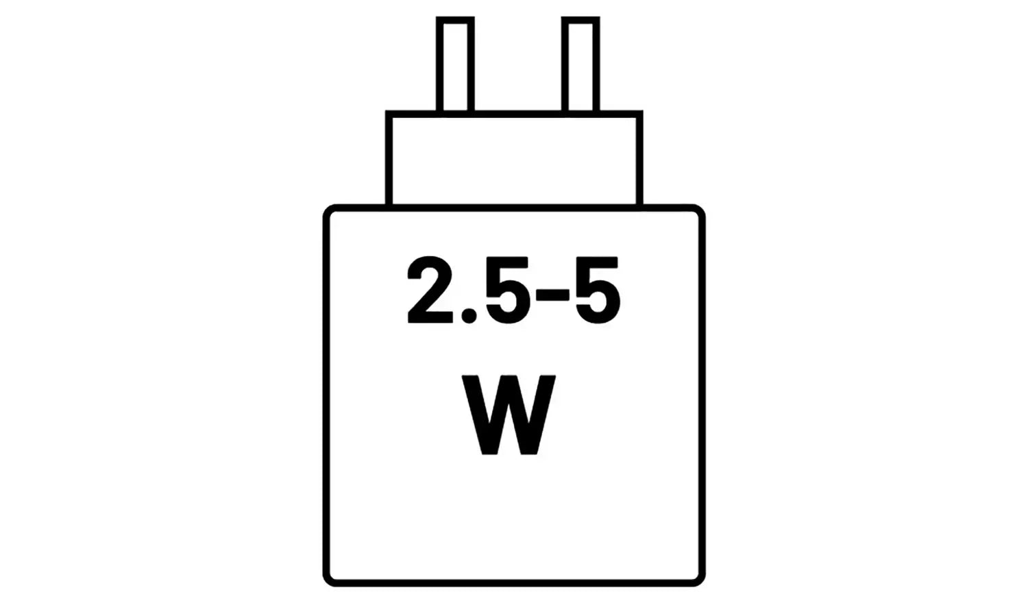 USB‑C charging case power rating 2.5–5 W with plug