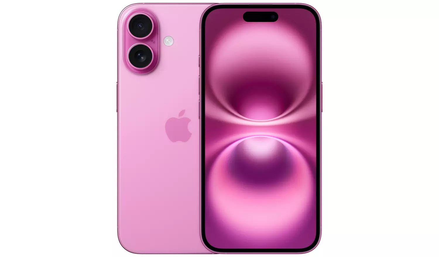 iPhone 16 128GB entsperrt – Pink, Vorder- und Rückseite, Dual-Kamera