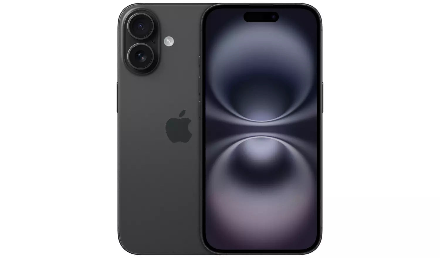 iPhone 16 128GB entsperrt – Schwarz, Vorder- und Rückseite, Dual-Kamera