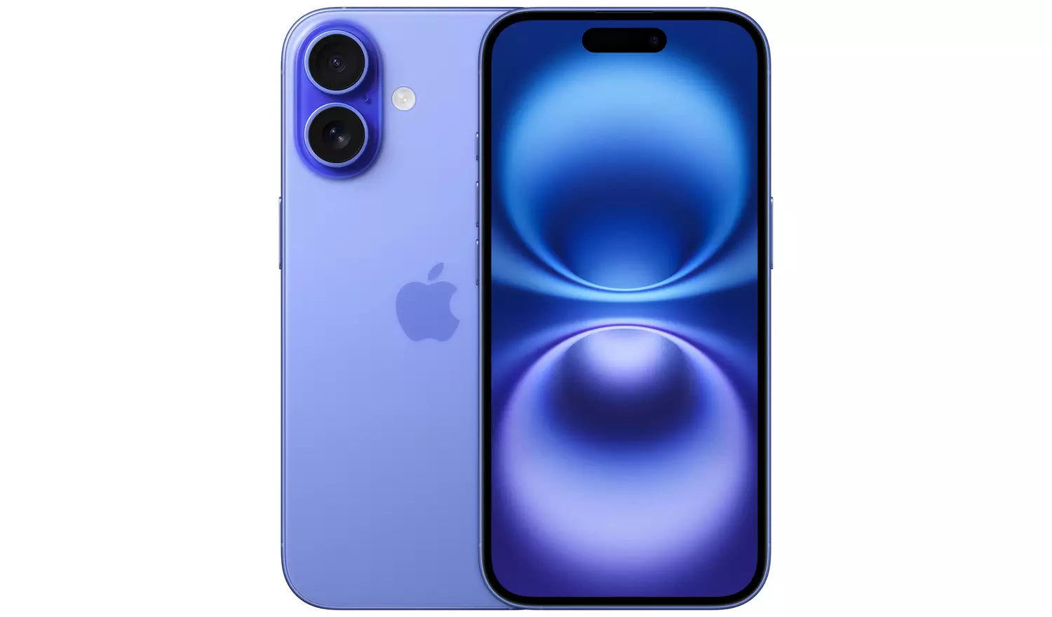 iPhone 16 128GB entsperrt – Ultramarine, Vorder- und Rückseite mit Dual-Kamera