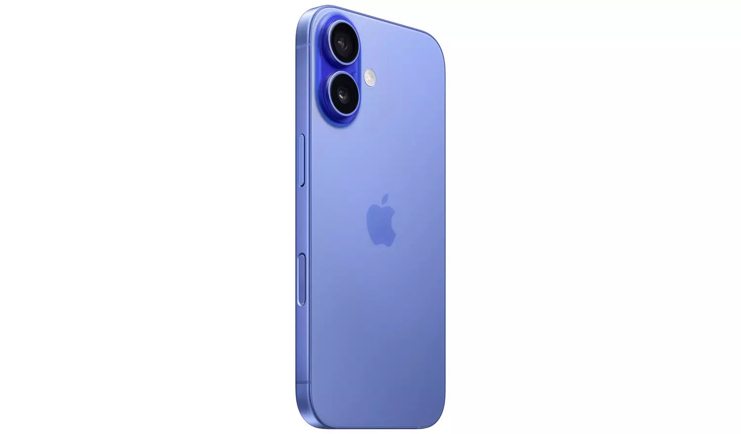 iPhone 16 128GB entsperrt – Ultramarine, Rückseite mit Dual-Kamera und Apple-Logo