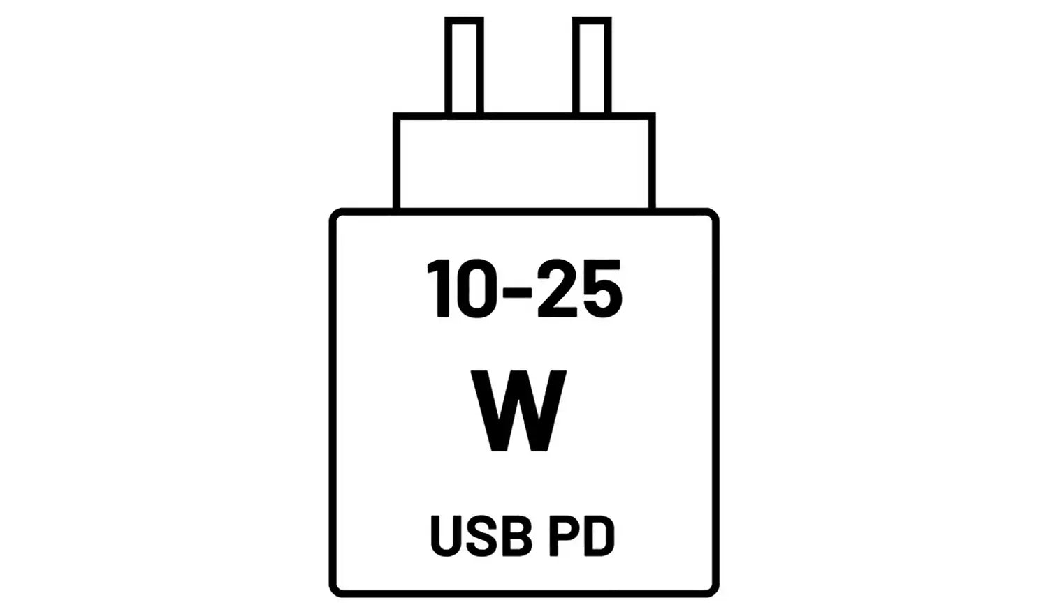 USB PD power symbol: 10–25 W