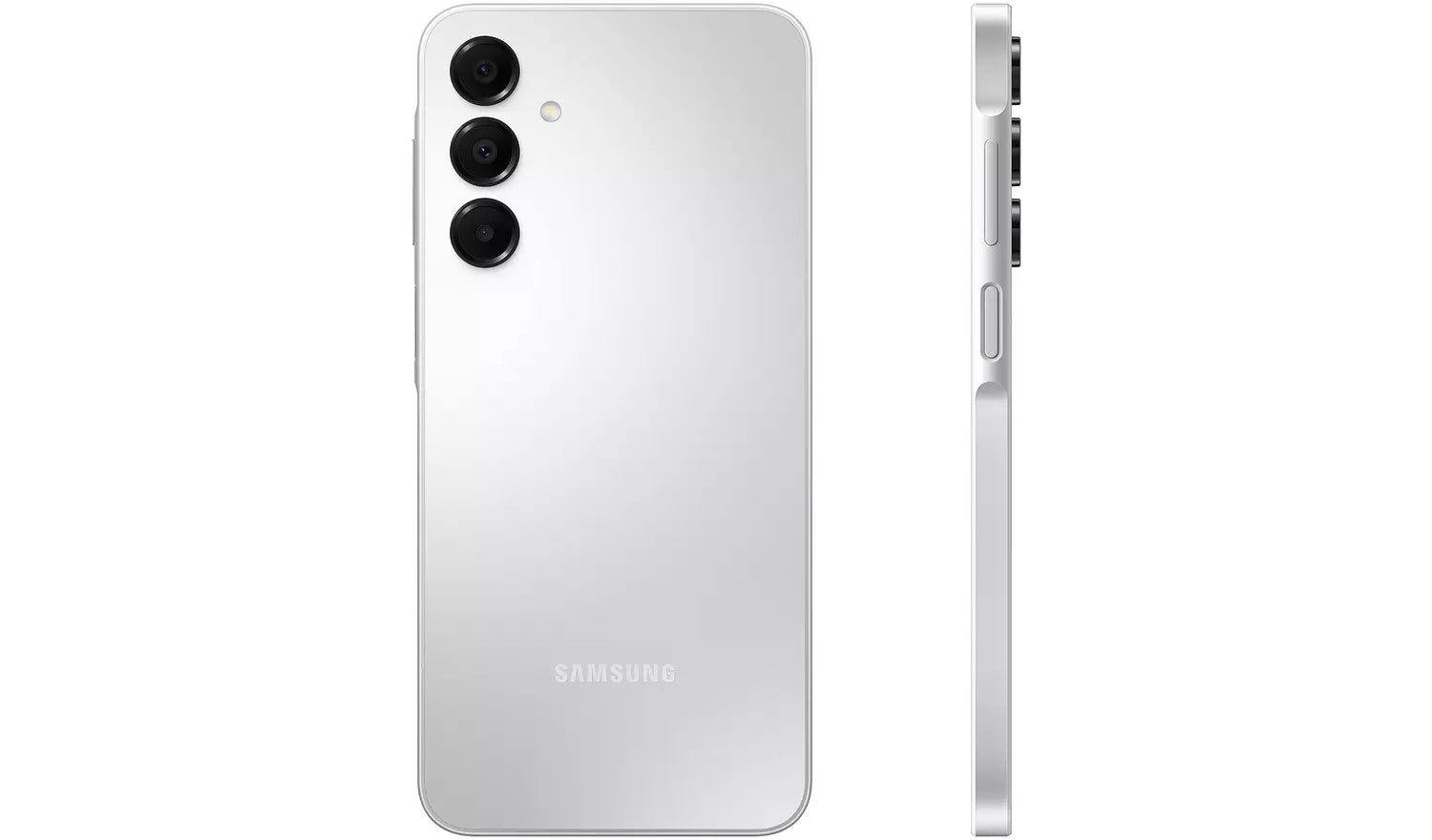 Galaxy A16 4G back and side view, blue-black rear and button edge