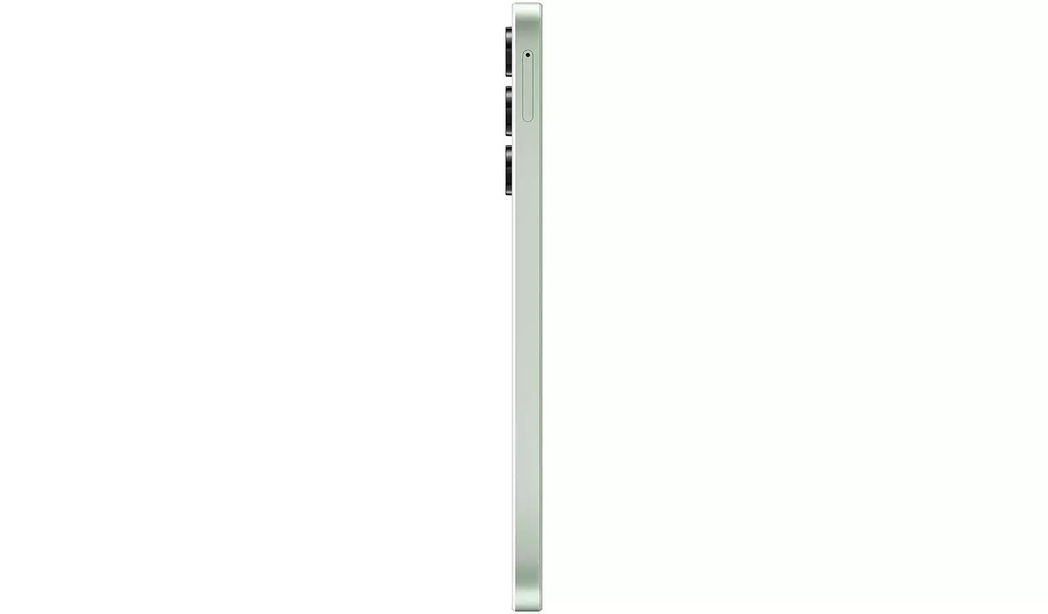 Smartphone side view in light color with buttons along the edge