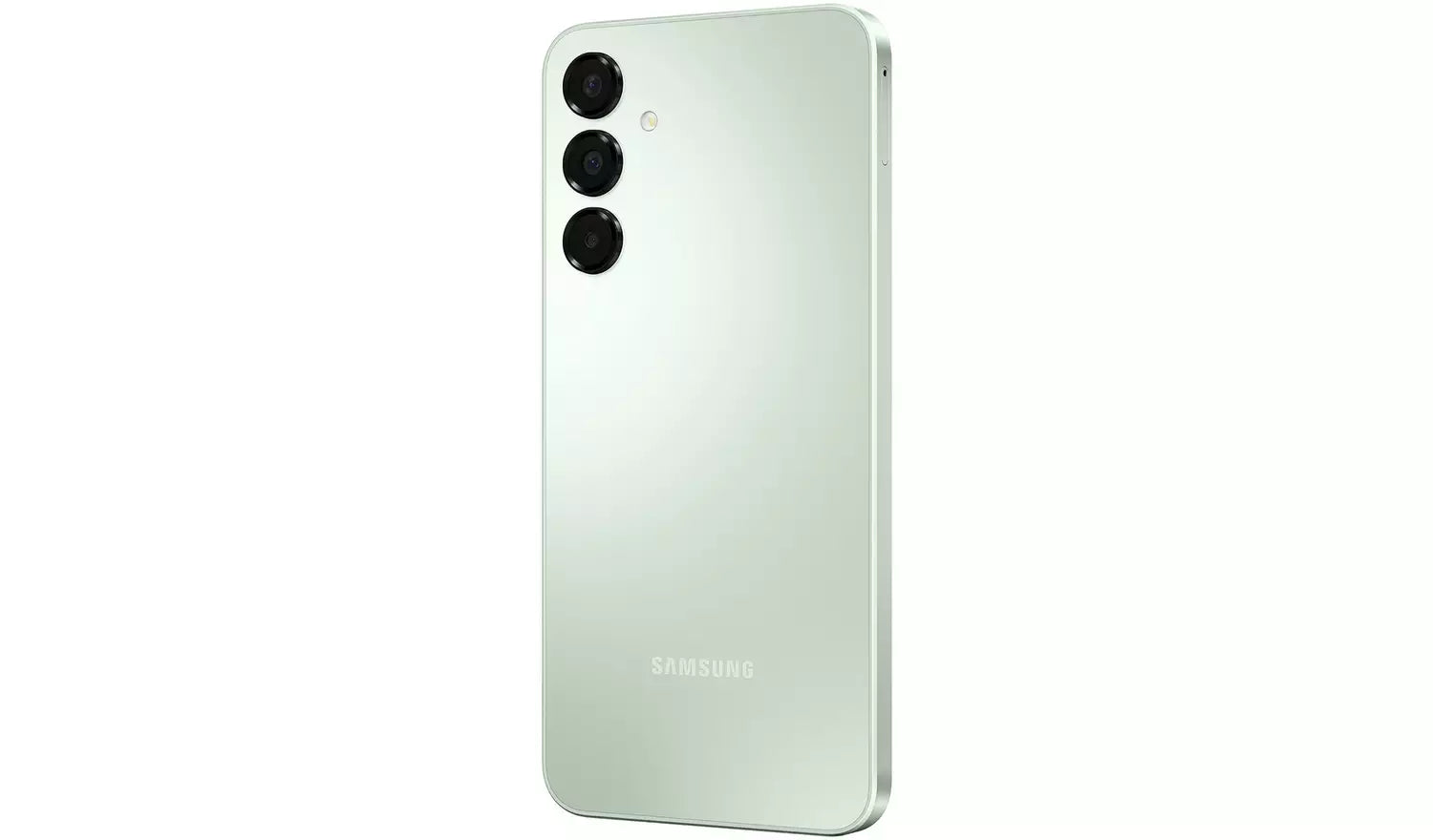 Galaxy A16 4G rear view, blue-black back with triple cameras