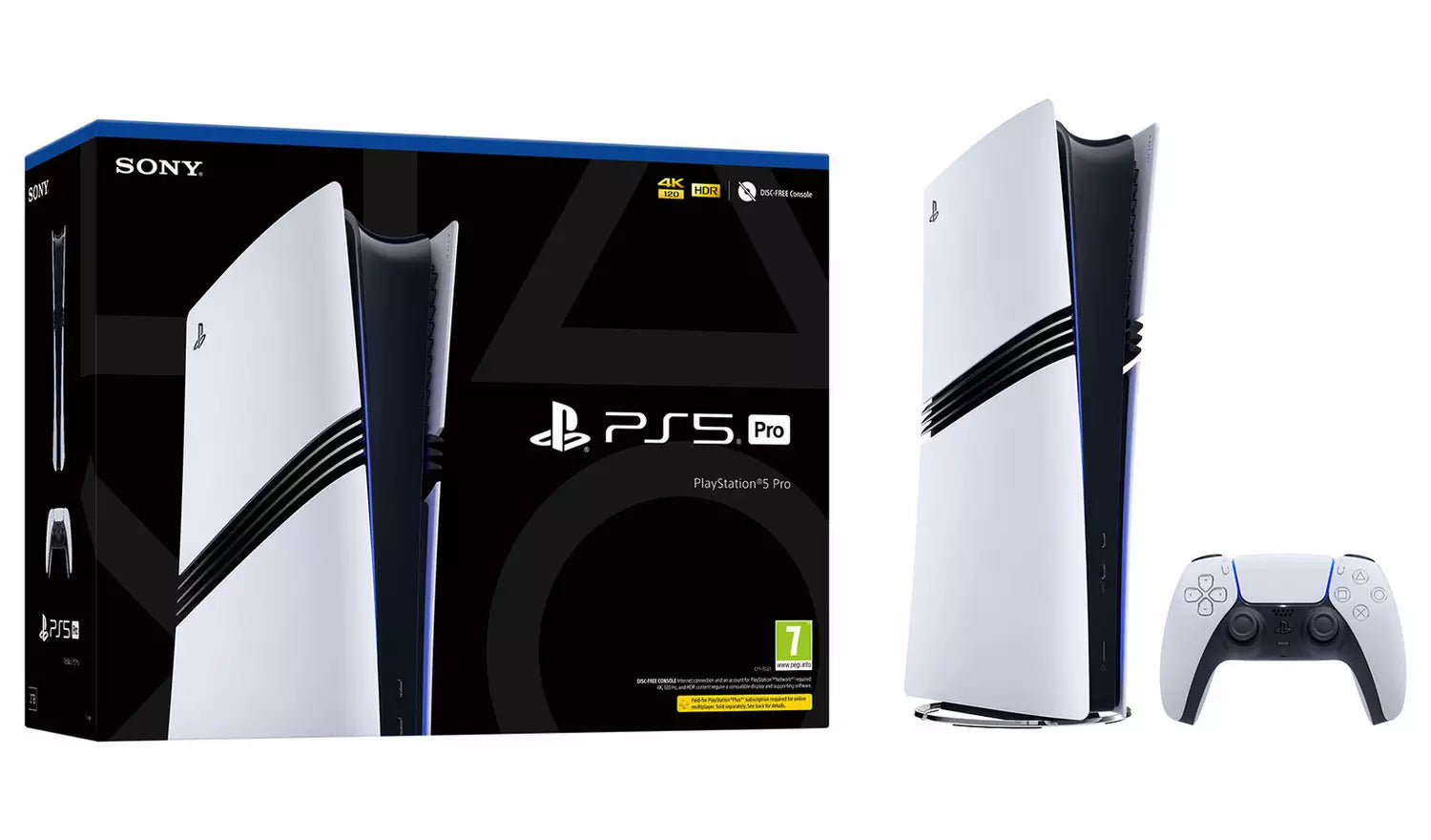 PS5 Pro Digital Console 2TB, Verpackung mit Konsole und Controller (schwarz/weiß)