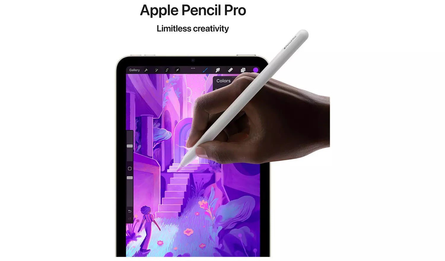 iPad mini 2024 tablet being drawn on with a stylus