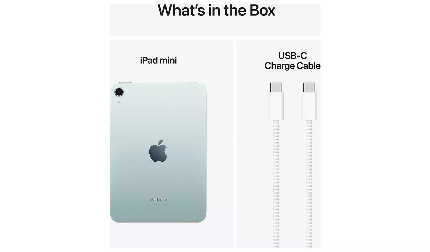 What’s in the box: iPad mini back and USB‑C charge cable