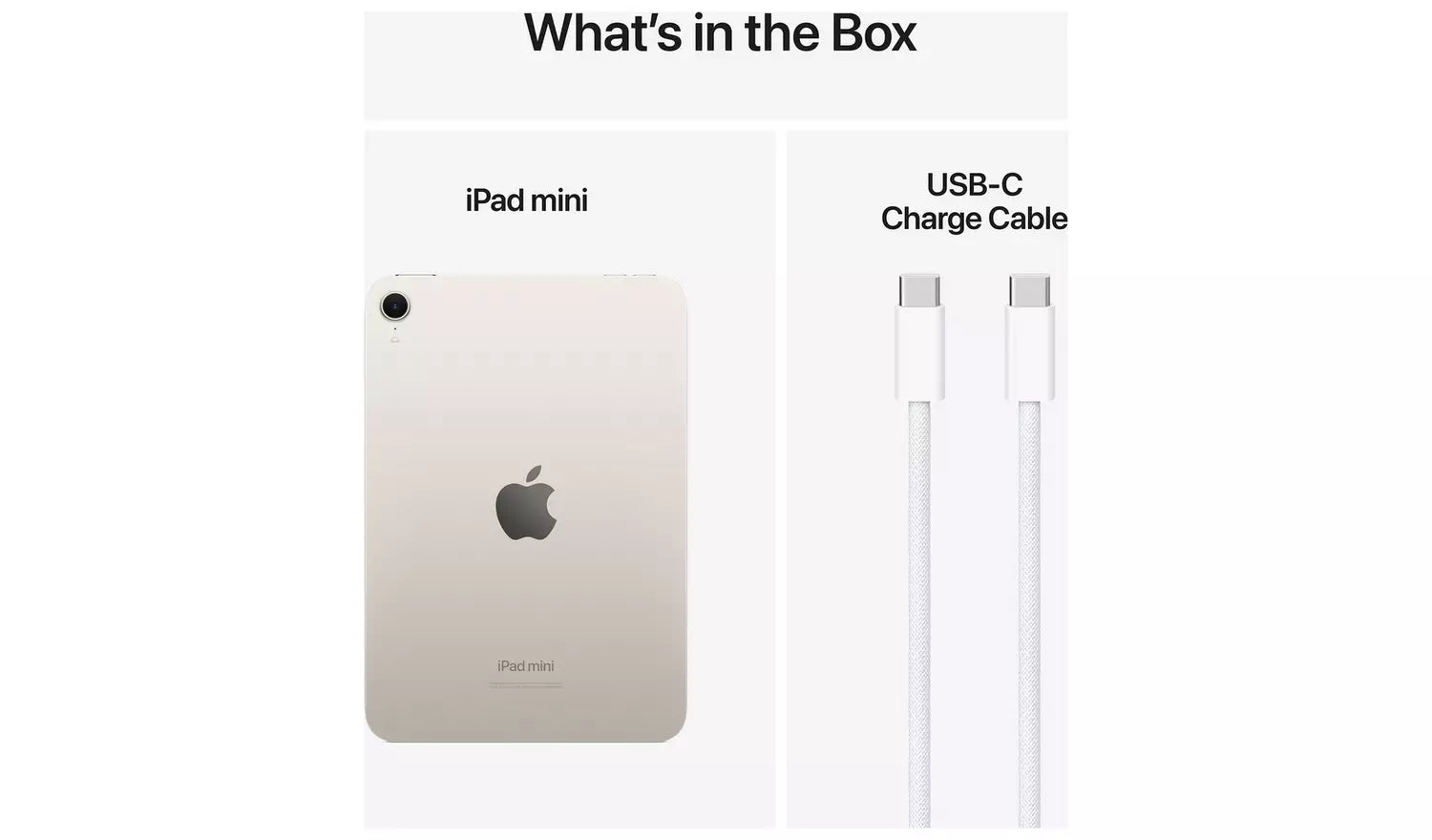 What’s in the box: iPad mini and USB-C charging cable