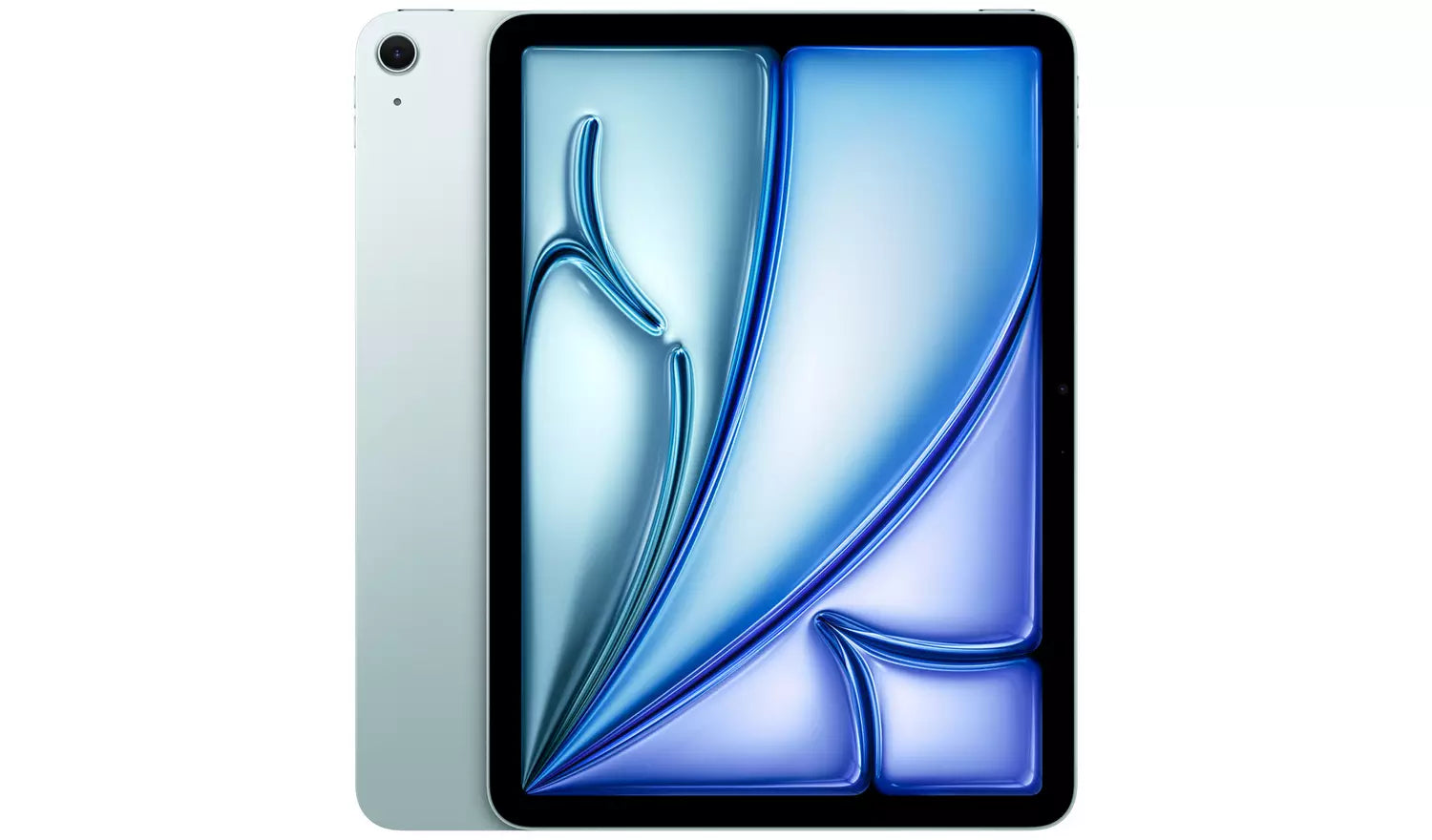 iPad Air 2025 11" blaues Tablet mit Vorderansicht und Display
