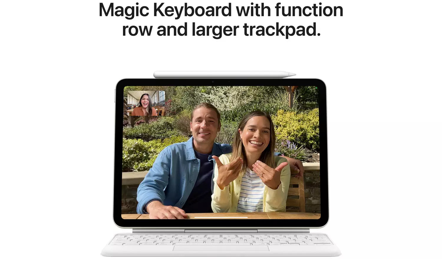 iPad Air 2025 11" mit Magic Keyboard und Trackpad, Bildschirm eingeschaltet