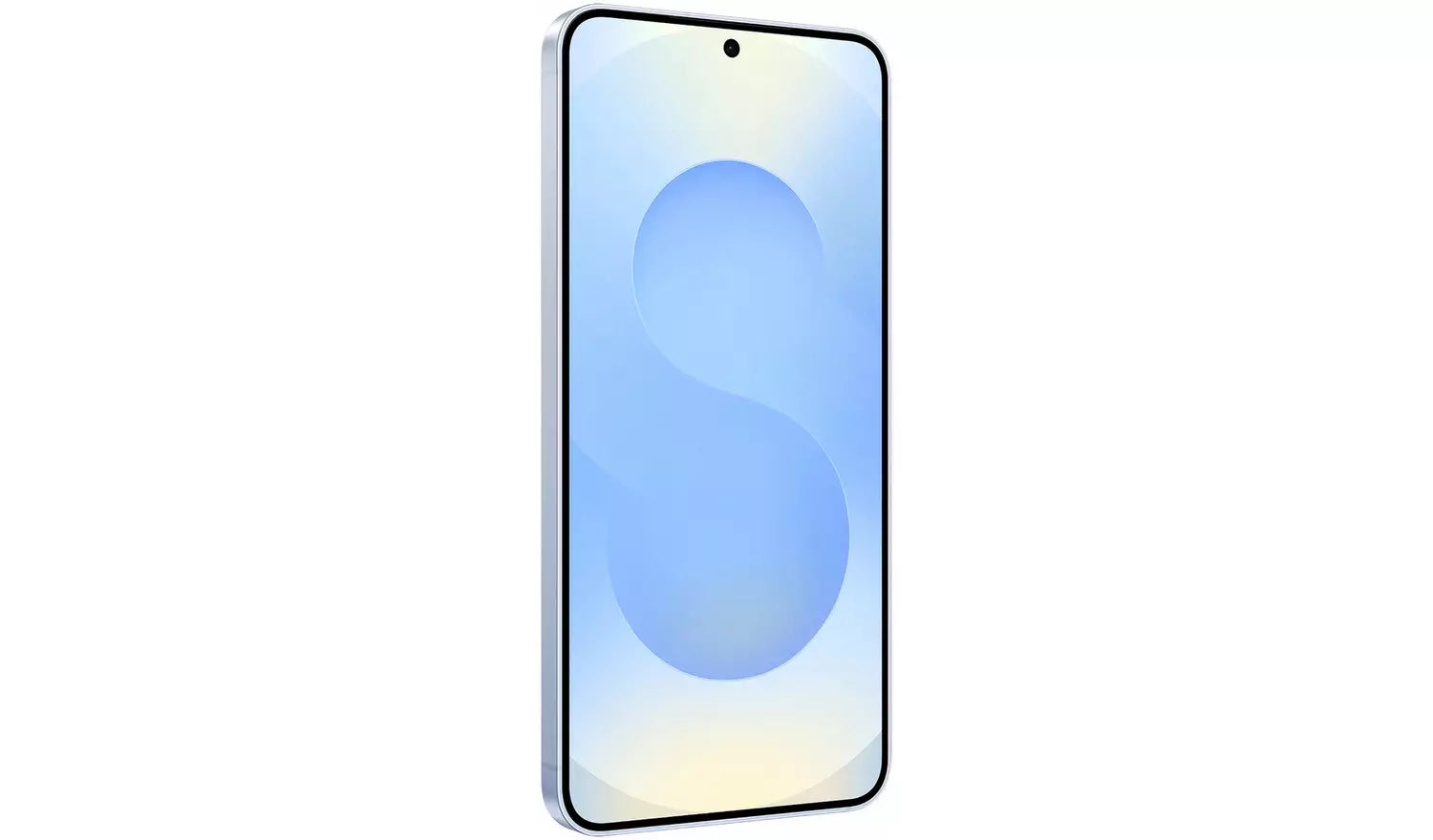 Galaxy S25 5G Smartphone in Blau, Frontansicht im Hochformat