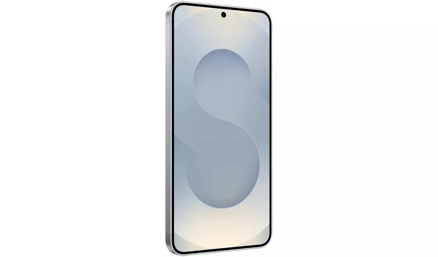 Galaxy S25 5G front with curved screen and hole-punch camera