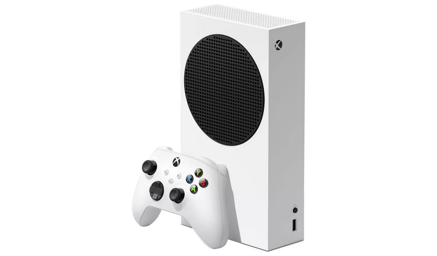 Xbox Series S 512GB console, white with oval front ventilation grille