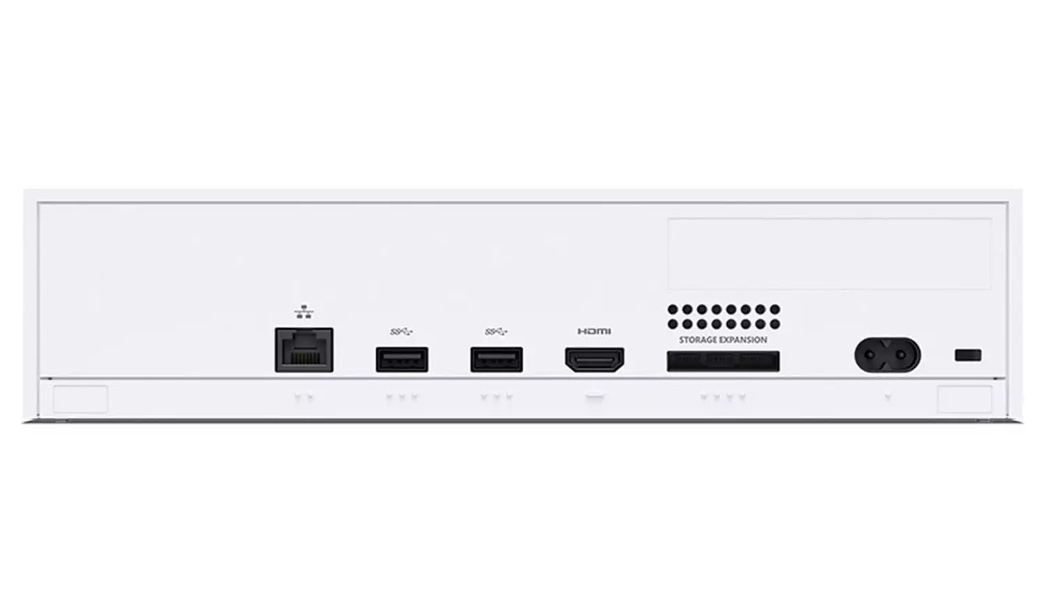 Xbox Series S rear ports panel with HDMI, USB and Ethernet connectors