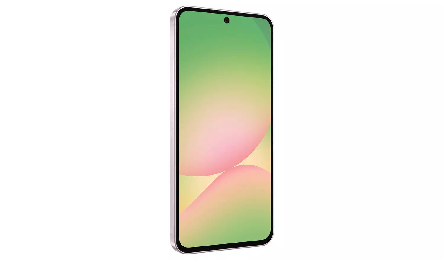 Graphite smartphone front with hole‑punch display