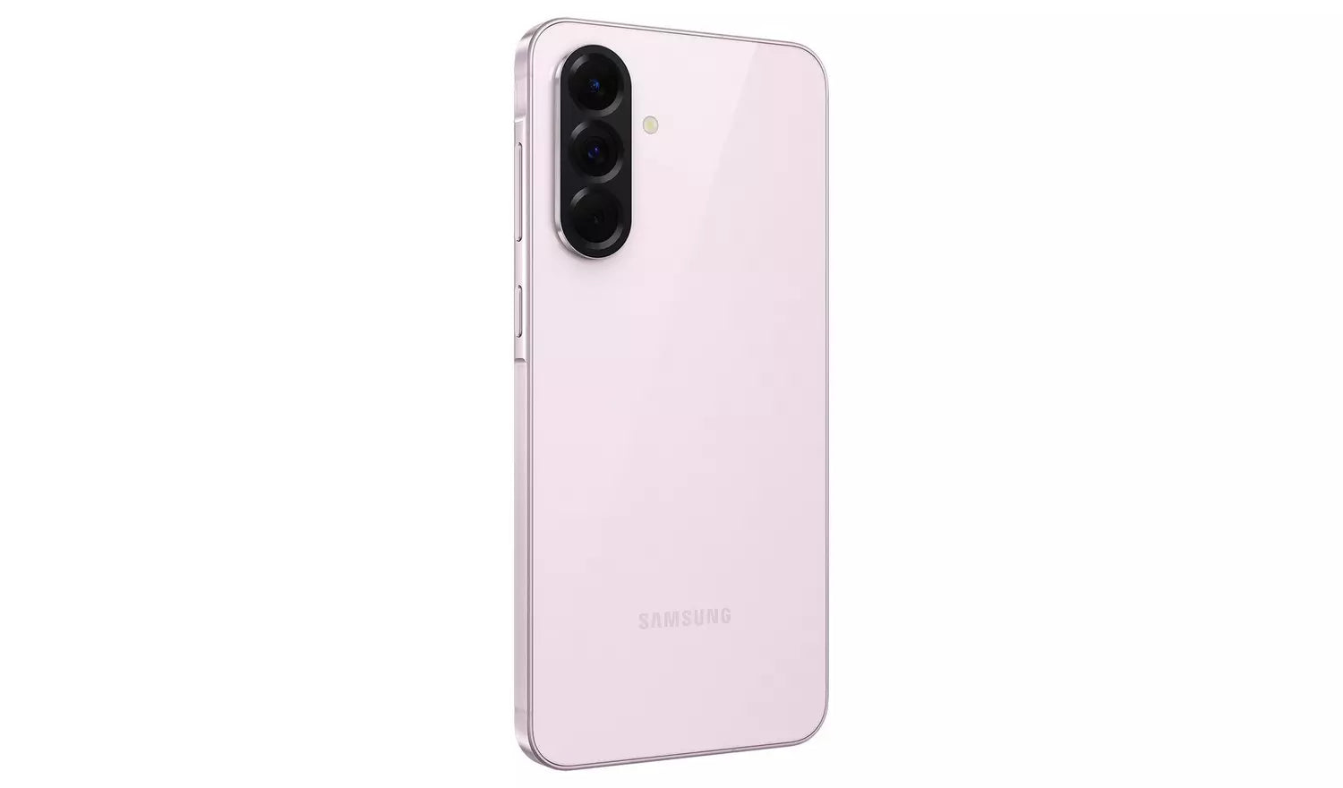 Light pink smartphone back with dual-lens camera and flash