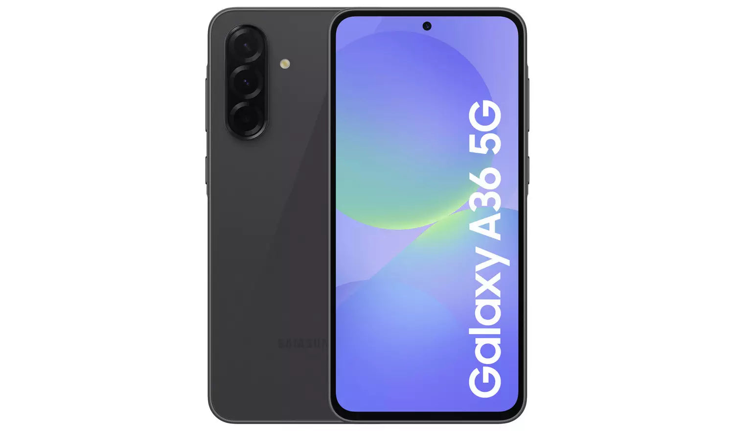 Galaxy A36 5G smartphone, front view, black, SIM-free, 256GB