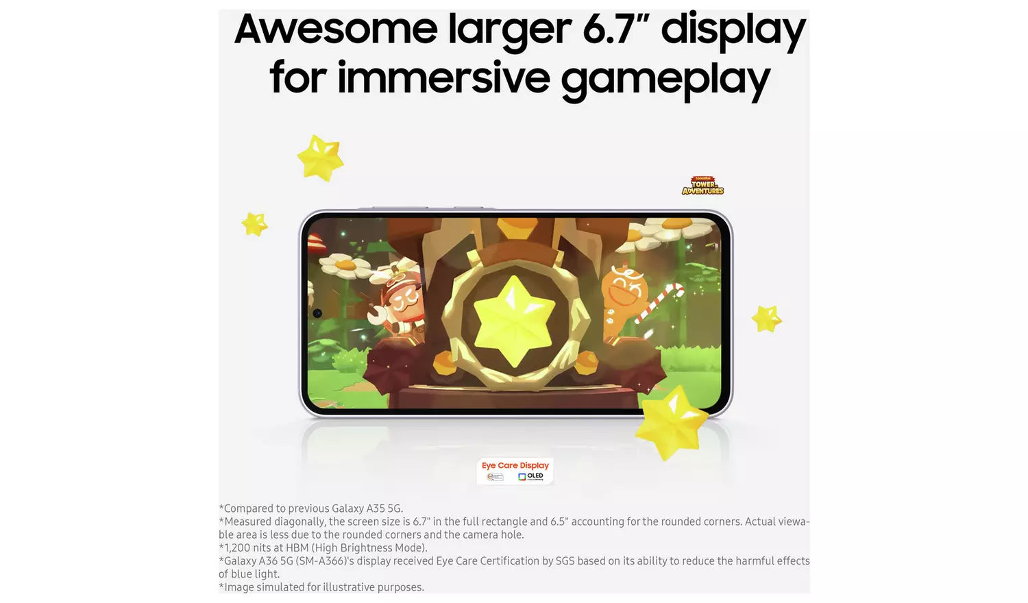 Smartphone with 6.7-inch display and rounded edges