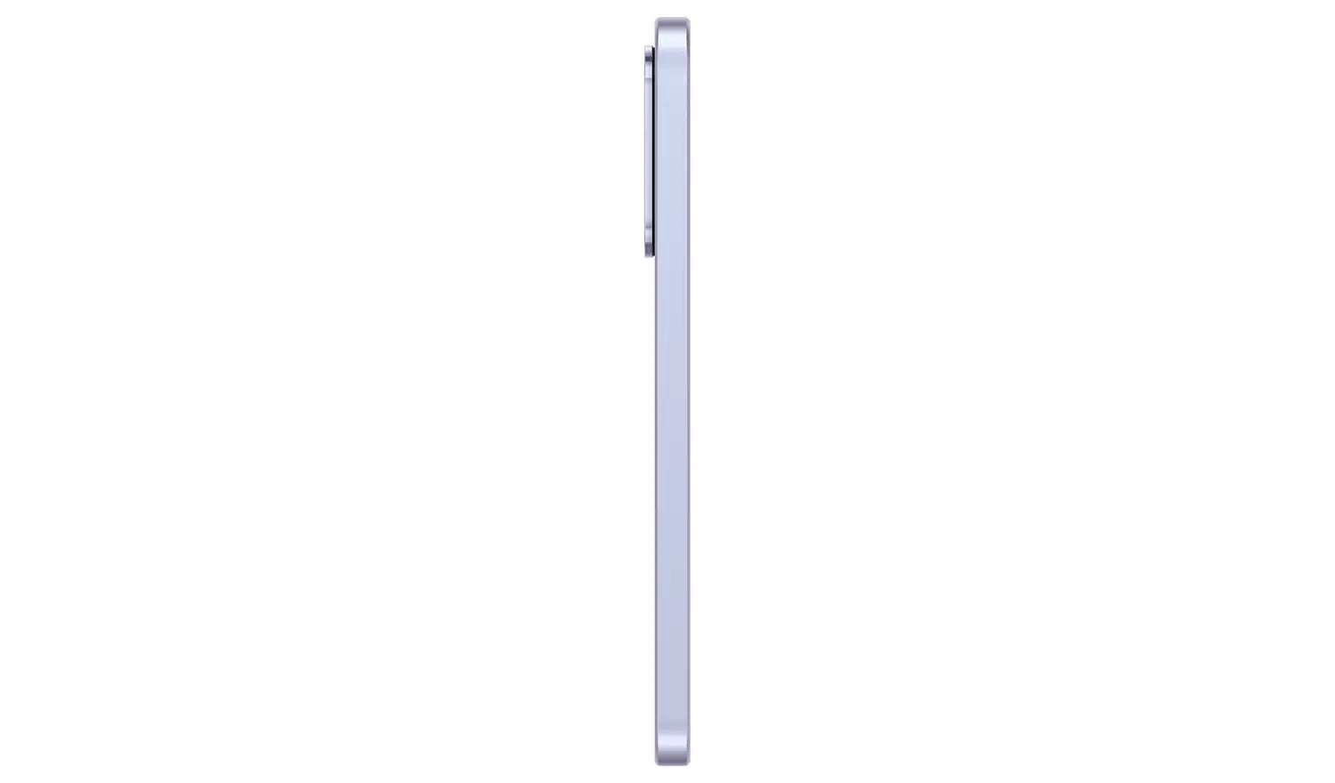 Lavender smartphone side profile, slim edge view