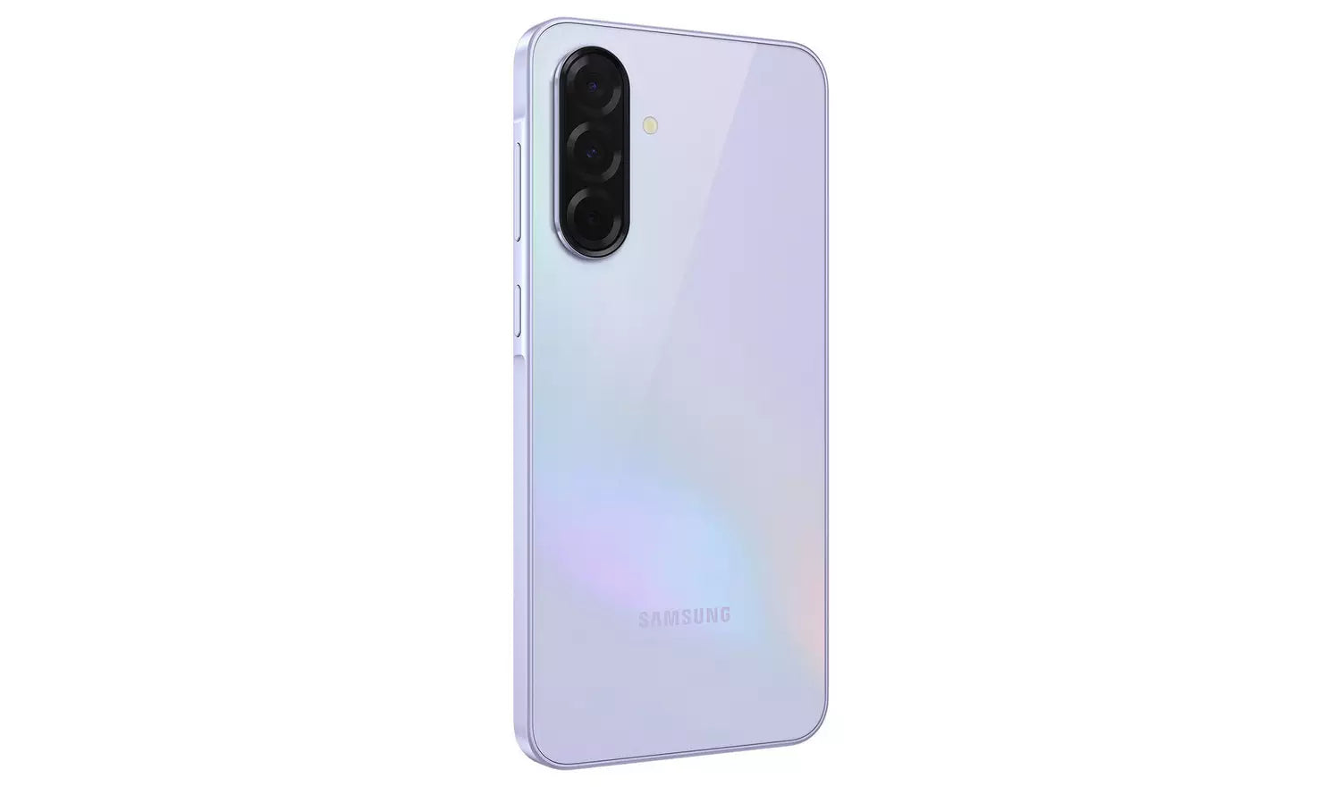 Galaxy A36 5G back in lavender, dual rear cameras and fingerprint sensor