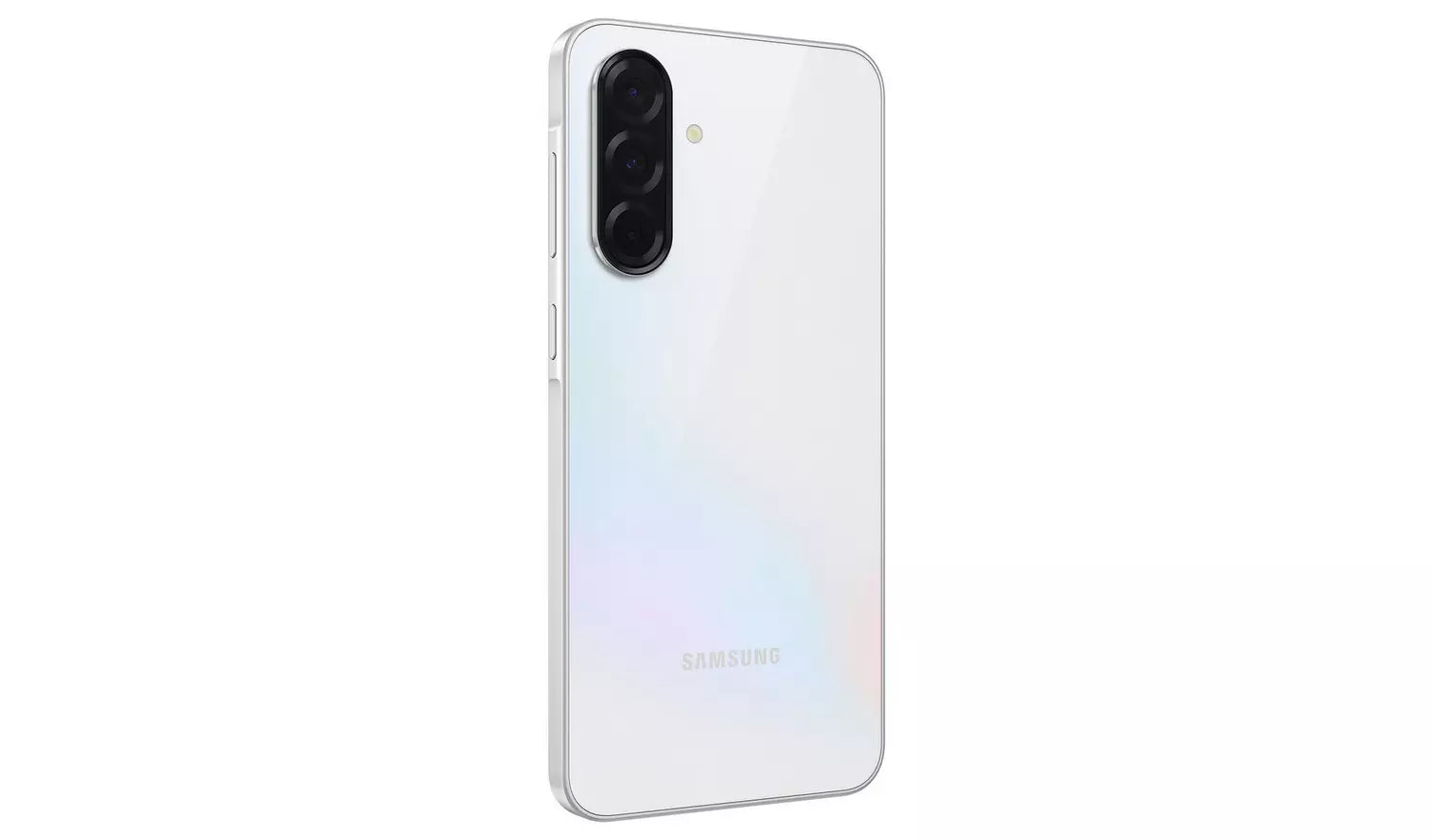 Galaxy A36 5G smartphone back view, dual-camera module on upper-left