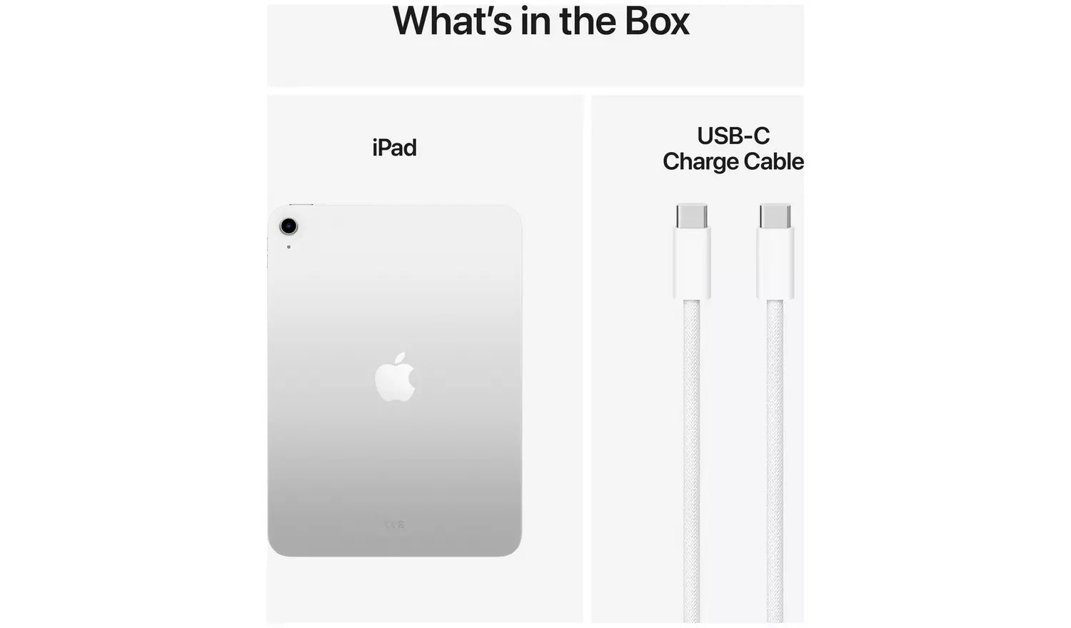 What’s in the box: iPad back and USB‑C charge cable