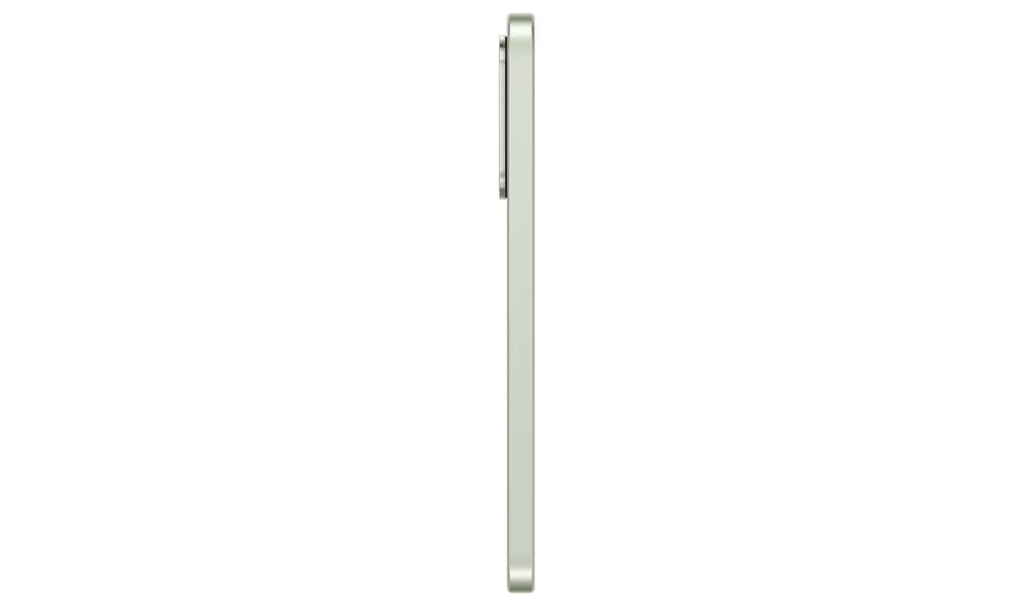 Galaxy A36 5G mint green side view showing buttons and slim frame