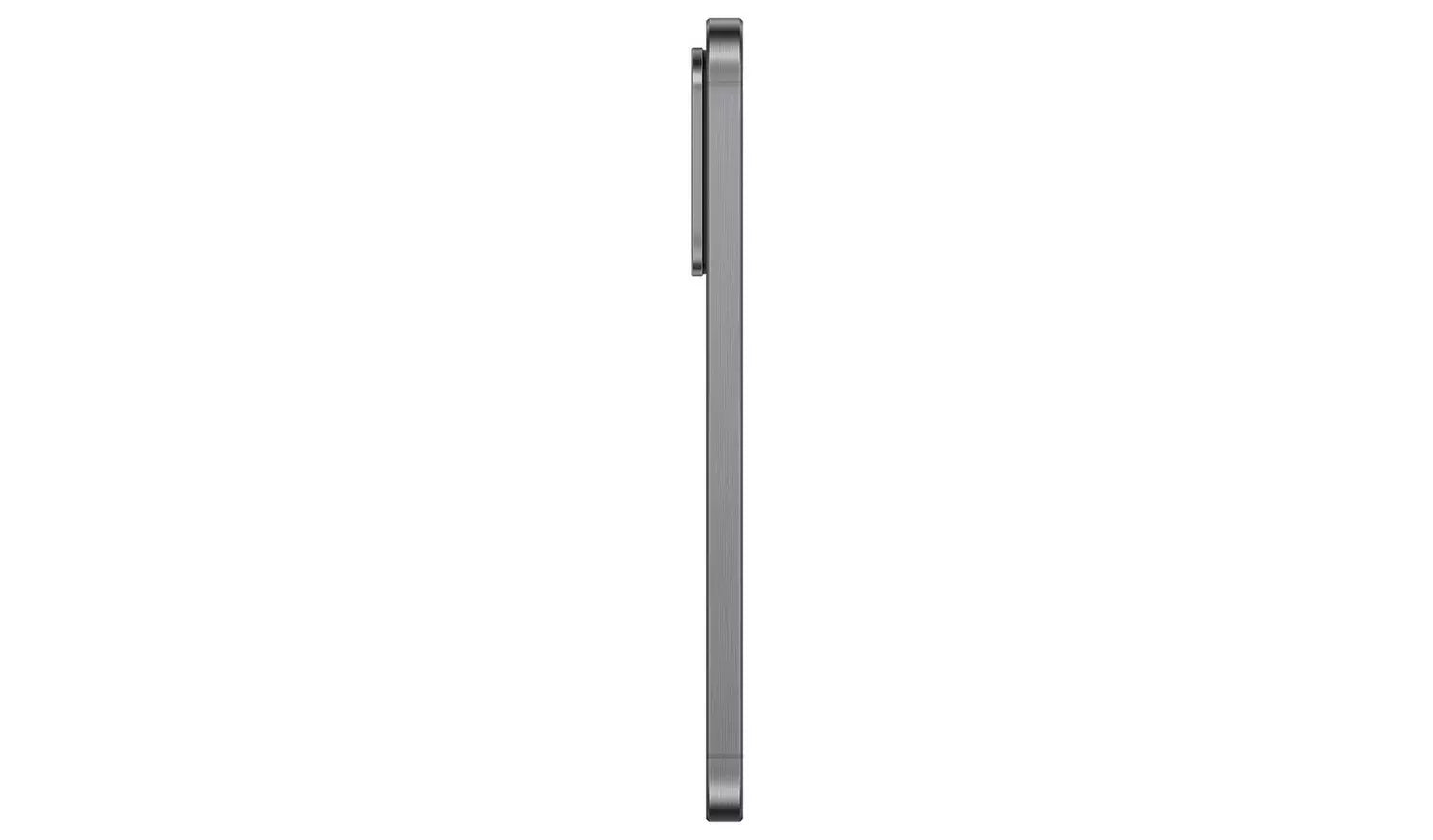 Graphite Samsung Galaxy A56 5G side view with buttons and speaker grille