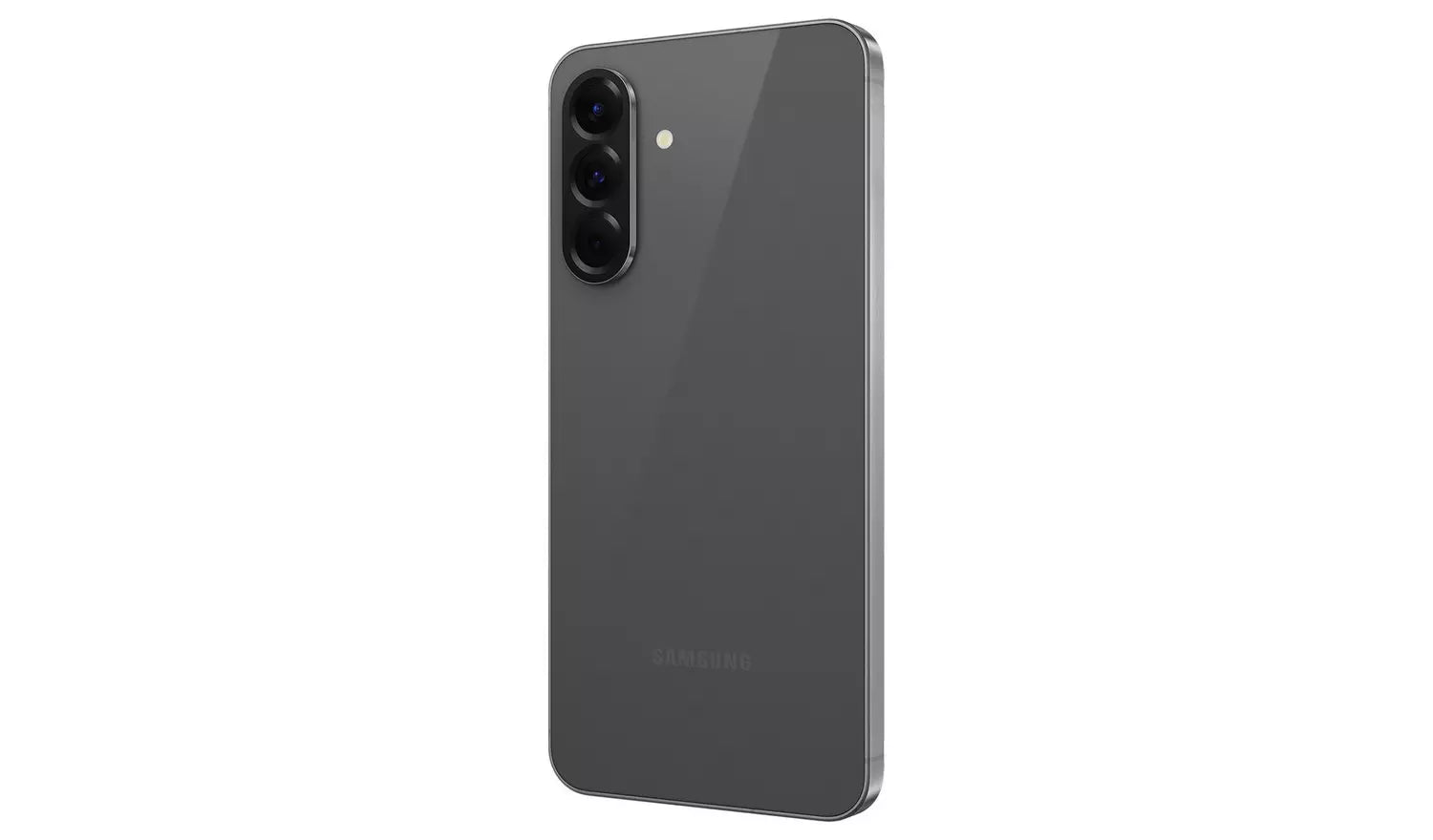 Graphite Galaxy A56 5G back with dual camera lenses and flash
