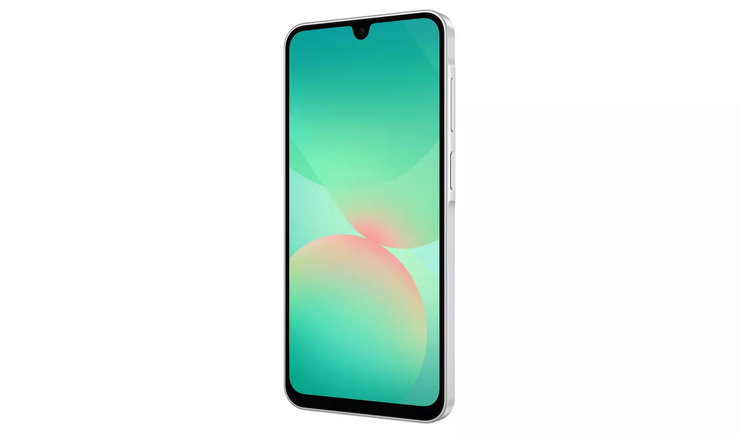 Mint smartphone front view with 5G A26 on-screen