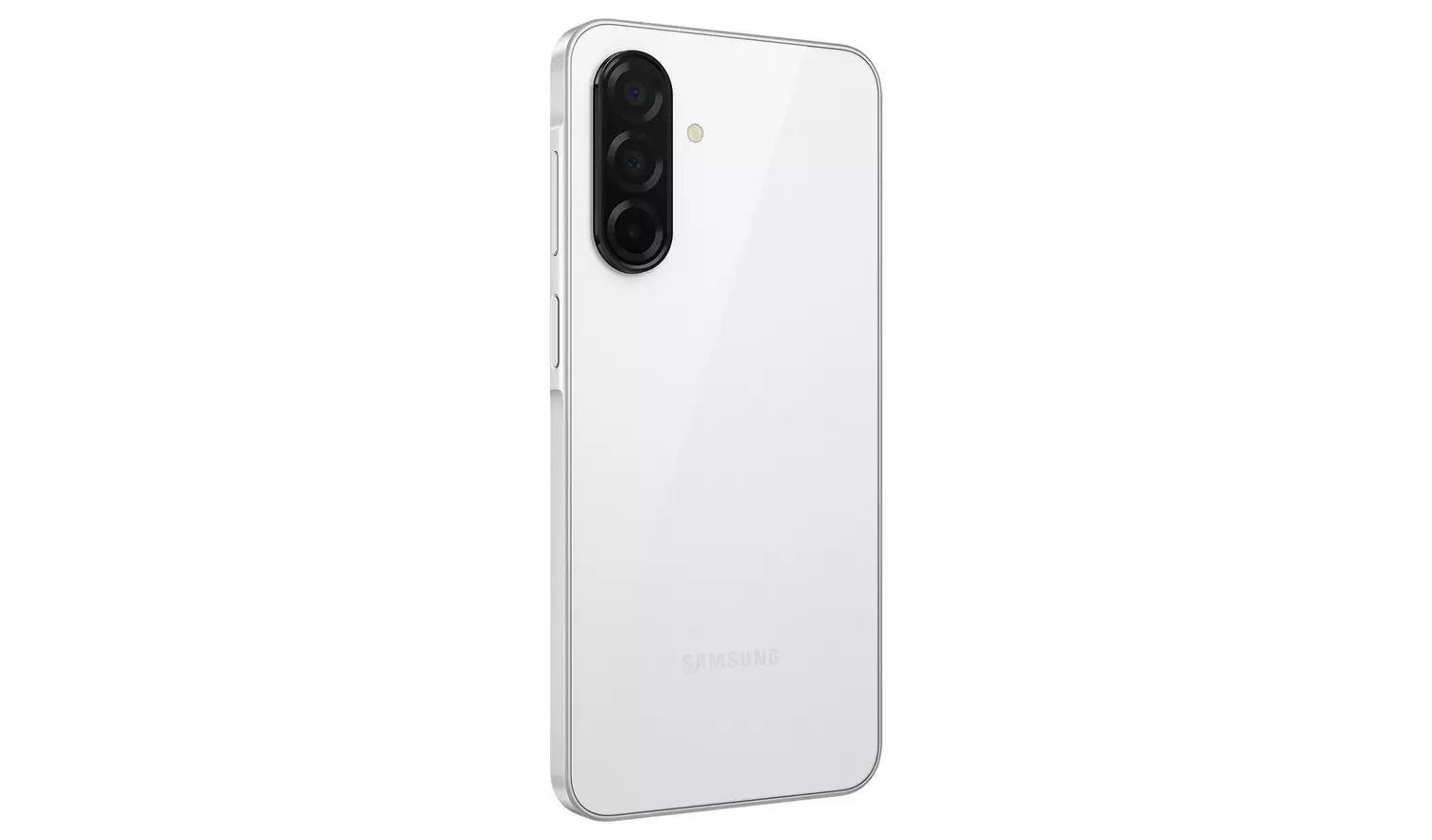 White smartphone back with dual rear cameras