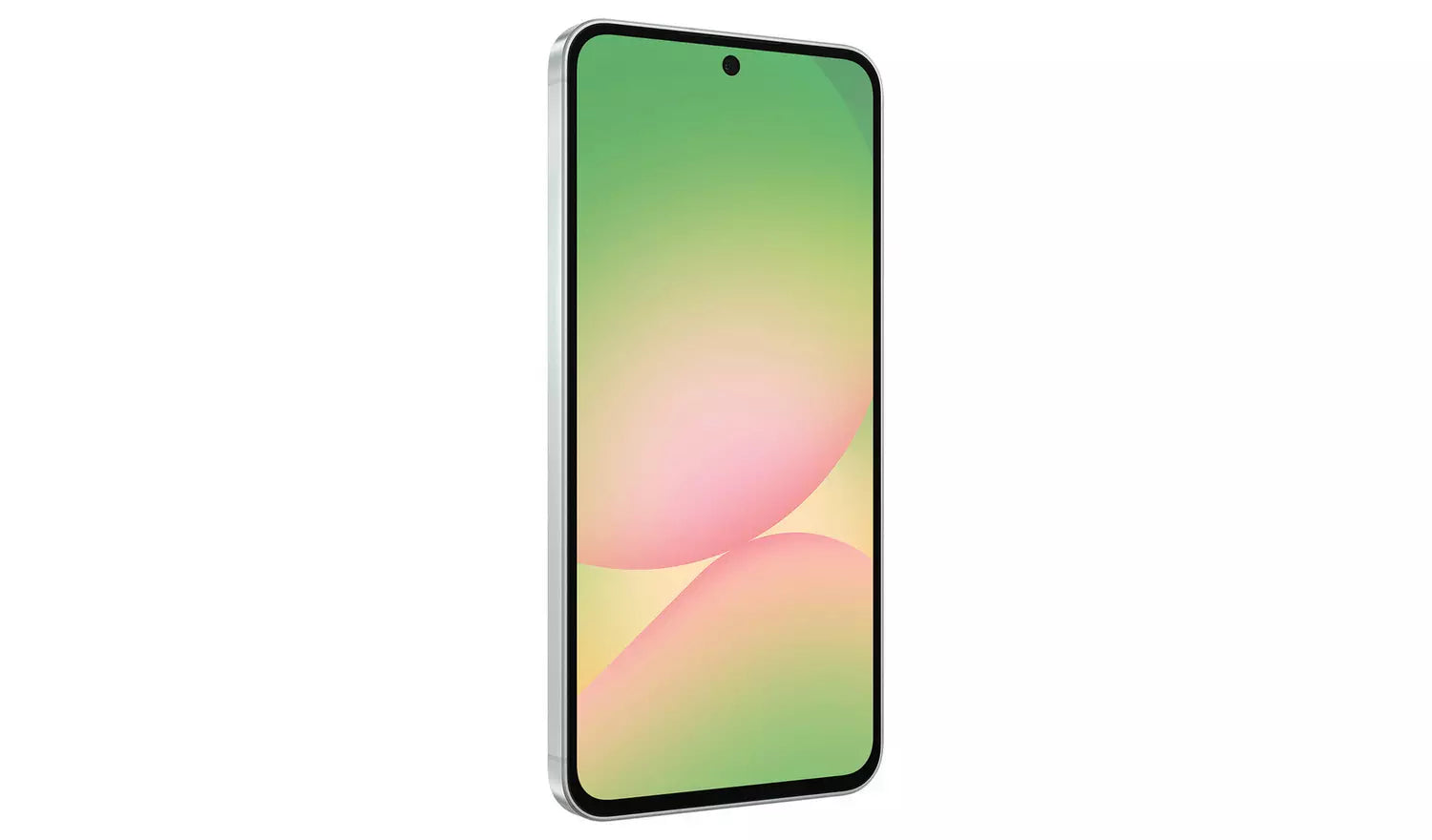 Olive/green smartphone front view with slim bezels