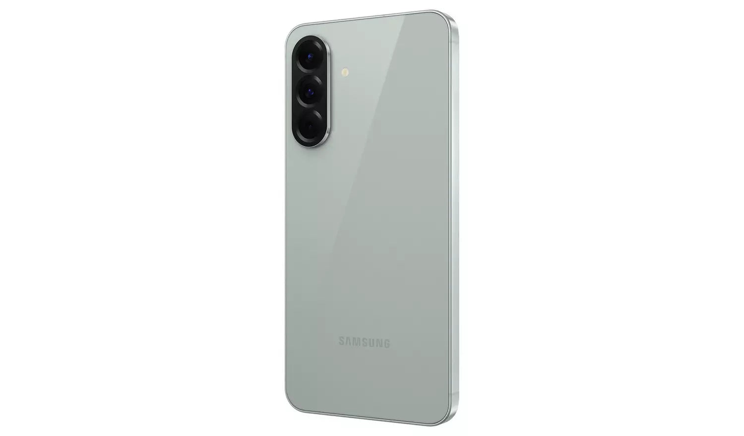 Light grey smartphone back with dual-lens camera and flash