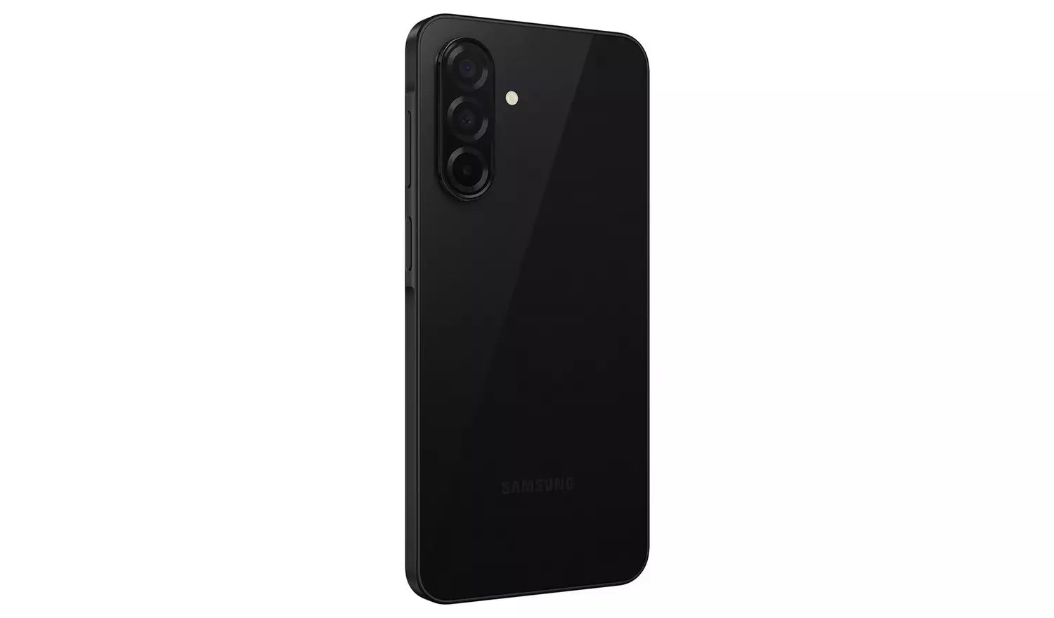 Samsung Galaxy A26 5G black smartphone back close-up with triple camera