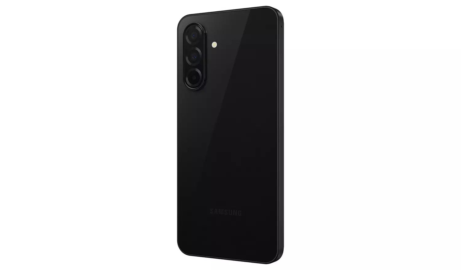 Samsung Galaxy A26 5G black smartphone back view from an angle