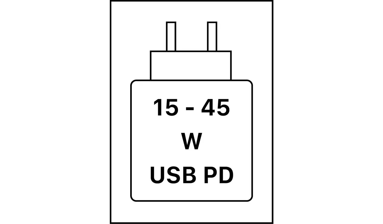 USB PD charging icon: 15–45W