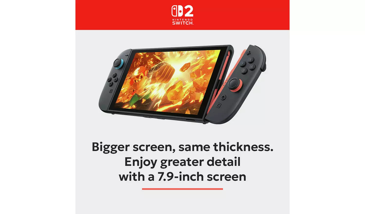 Switch 2 Black Handheld-Konsole mit rechten Joy-Con, Bildschirm im Querformat