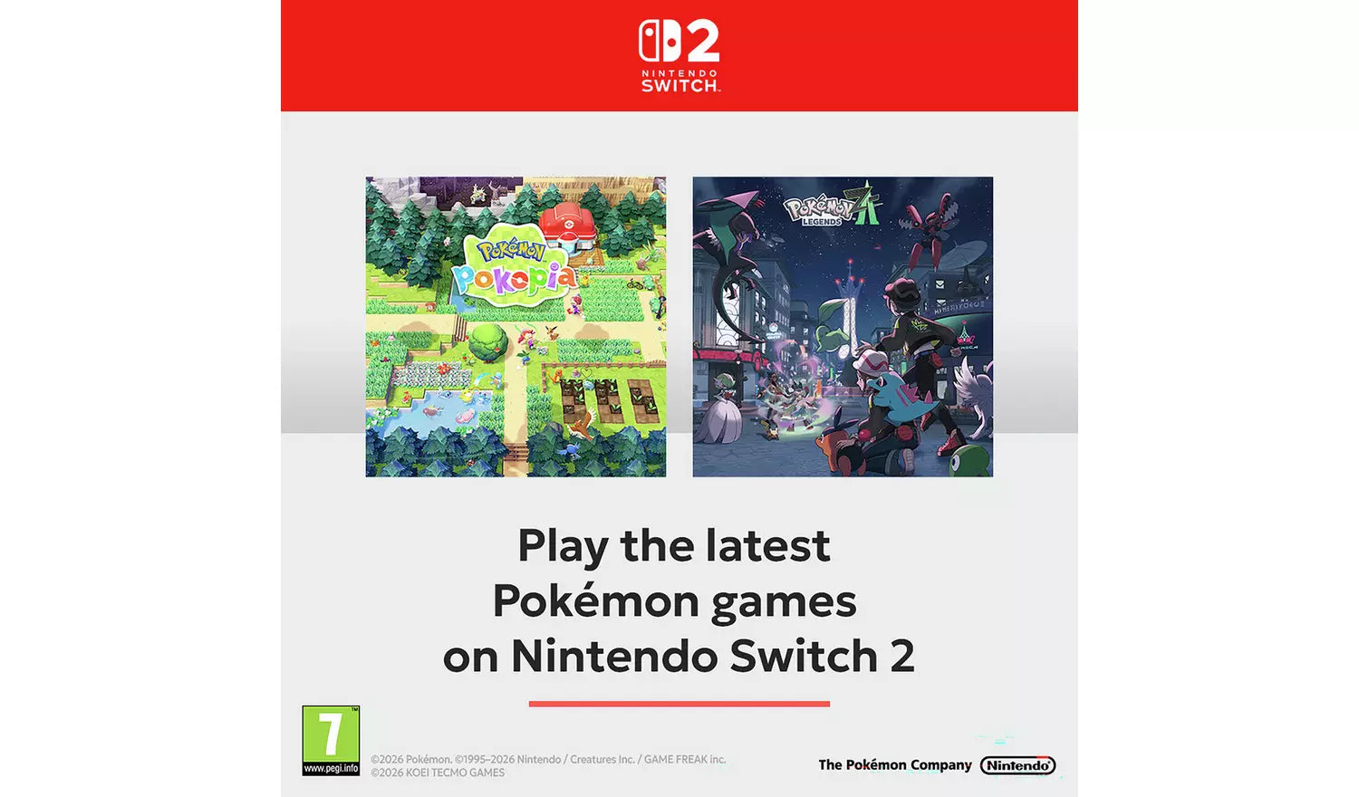 Switch 2 Box-Seite mit Pokémon-Spiel-Collage und Text