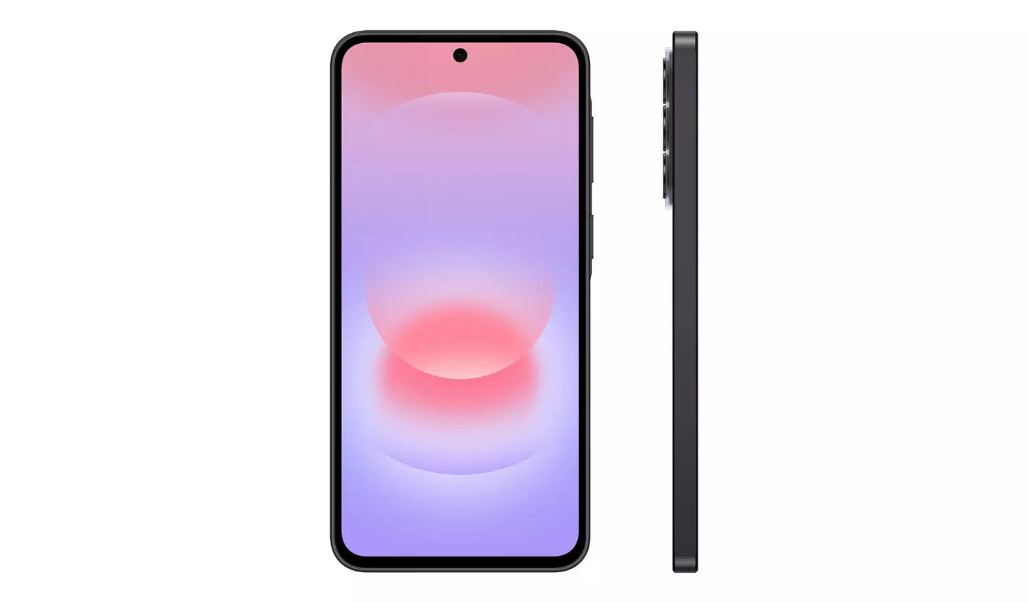 Charcoal Galaxy A37 5G smartphone front display with side profile