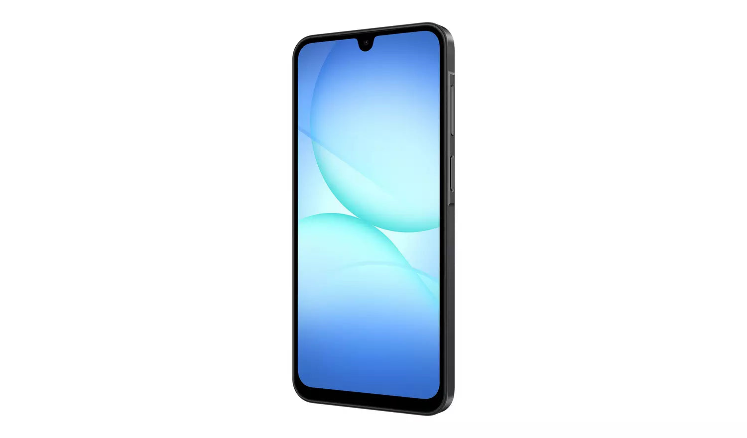 Blue Galaxy A17 front view with 6.7-inch display
