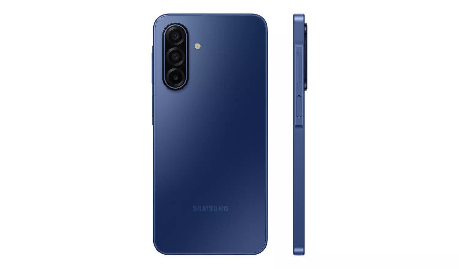 Galaxy A17 5G back view with triple cameras and slim side profile