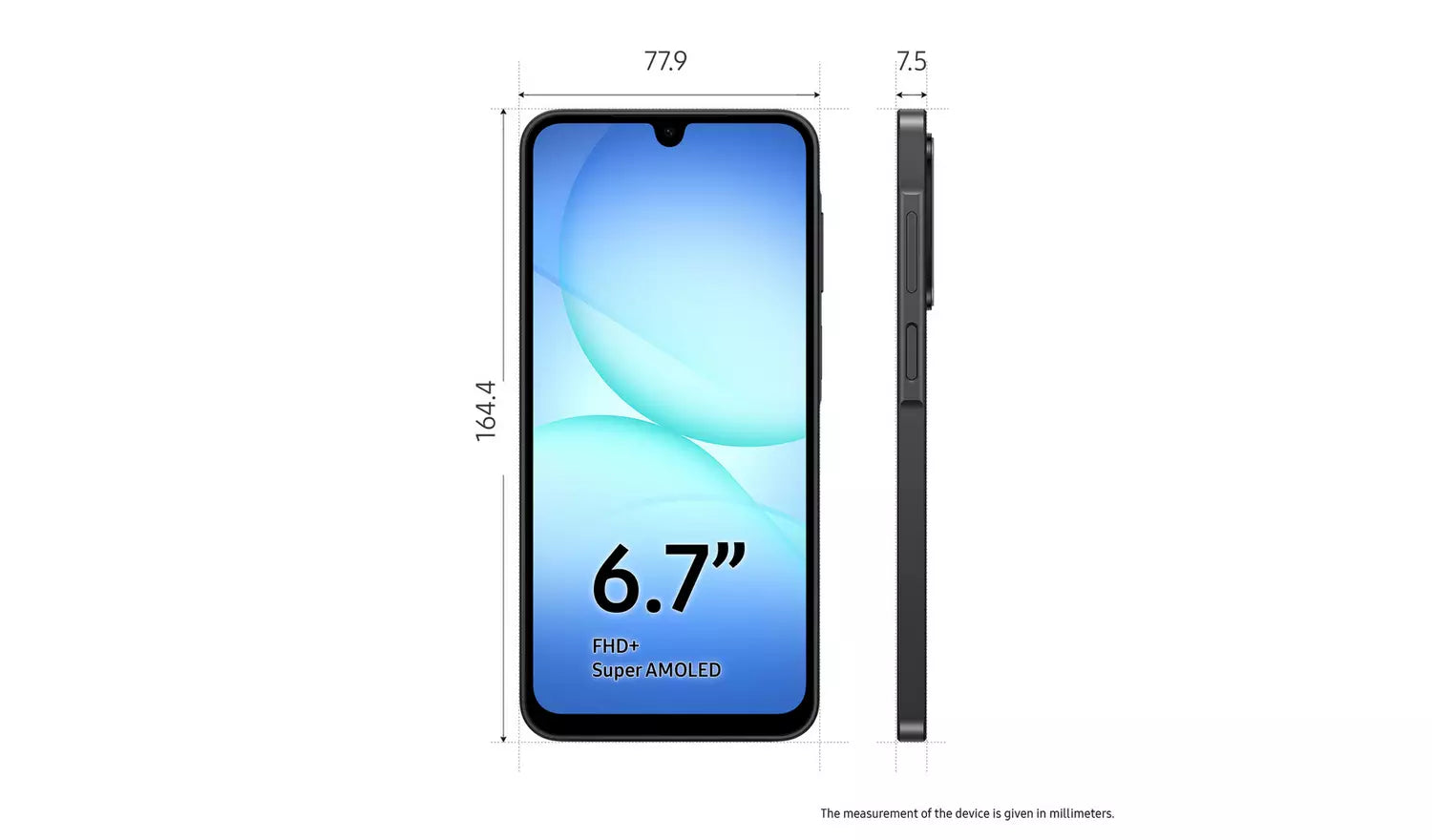 Galaxy A17 5G dimensions: 6.7" FHD+ Super AMOLED display