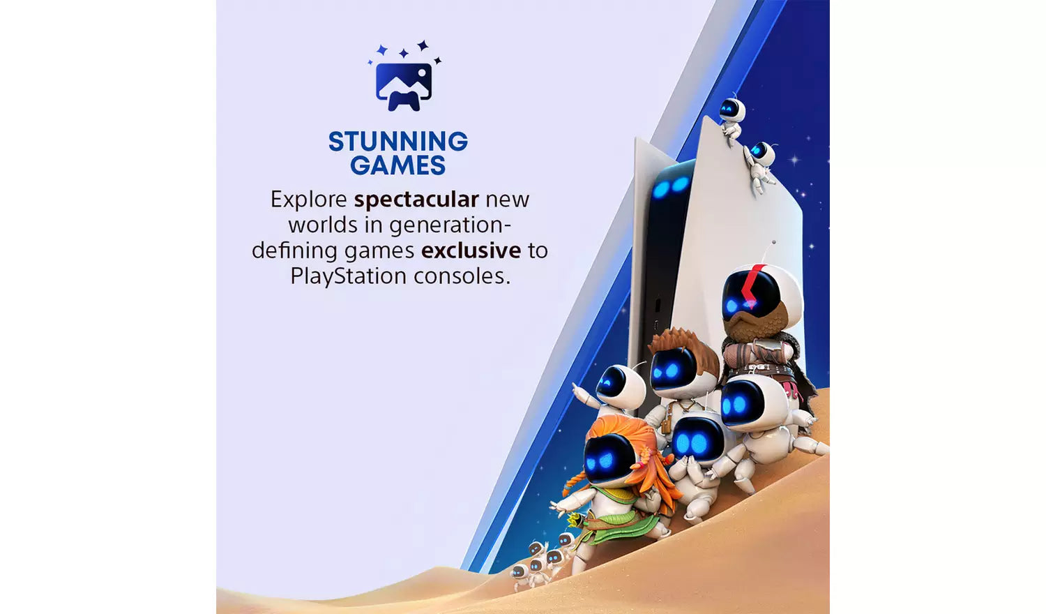 PS5 console side panel with blue light strip and black interior edge