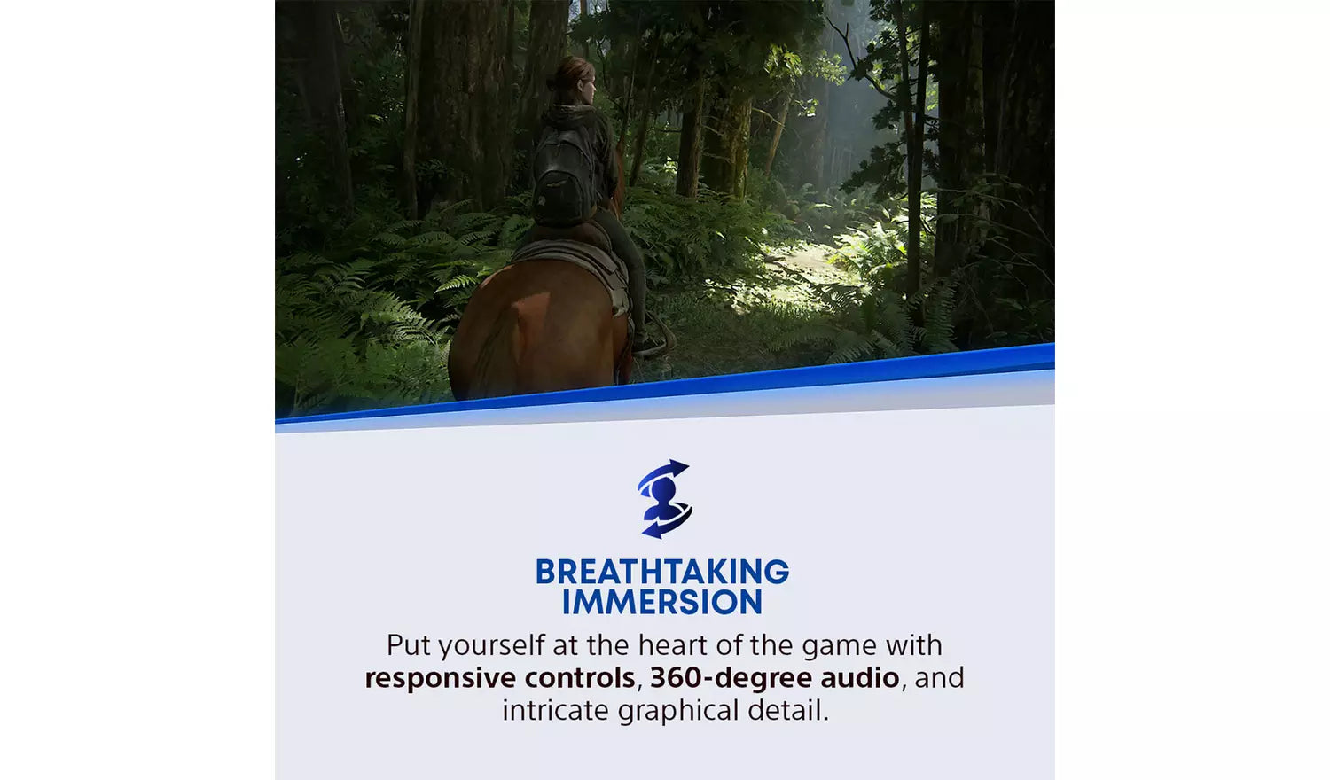 PlayStation immersion panel with PS5 logo and blue icon at center