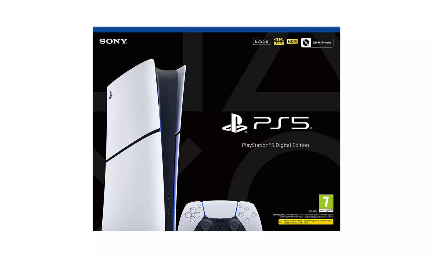 PlayStation 5 Digital Edition Slim 825GB retail box front view