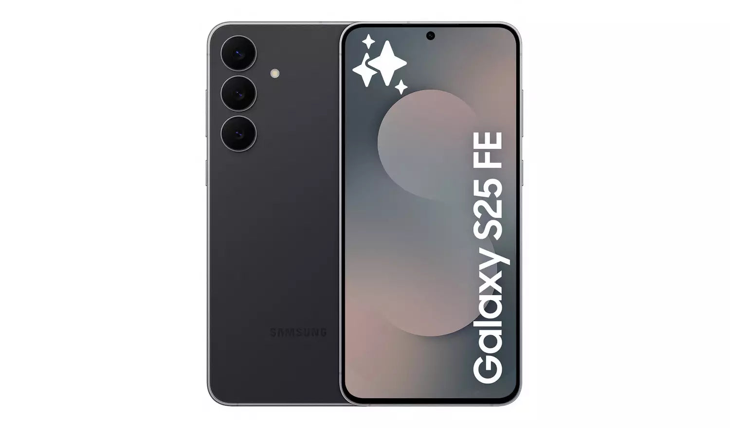 Galaxy S25 FE 5G 256GB Jetblack phone, front display with Galaxy S25 FE branding