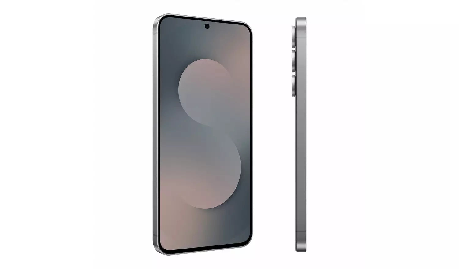 Galaxy S25 FE 5G Jetblack phone, front view and thin side profile